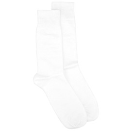6 Pair of Biagio Solid WHITE Color Men's COTTON Dress SOCKS