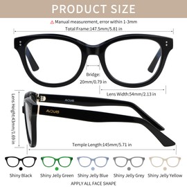 AVDLAB Blue Light Blocking Glasses Oval Oversized Stylish Thick Frame Computer Glasses UV400 Glare Women AB2210 (Black)