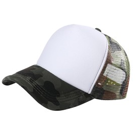 One Limitation CP202 Camouflage Pattern, Mesh, Plain, Cap, Sports, Outdoors, Running, Men's, Women's,, camo white