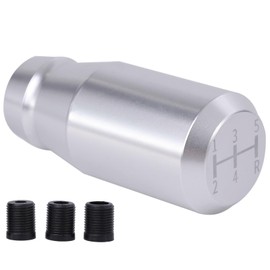 Lebonarier Aluminum Short 78mm Shift Knob for Trucks (Silver 5 Speed)