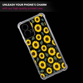 SuzaCase Clear Case for Moto G Power 5G 2024 - Moto G Power 5G 2024 Case with Stylish Sunflower Watercolored Design Printed Durable Clear Shockproof Back Case/Cover for Moto G Power 5G 2024