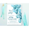 Turquoise Birthday Party Invitations With Envelopes