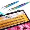 2-Piece Professional Lash Tool Set - Rainbow Stainless Steel Tweezers