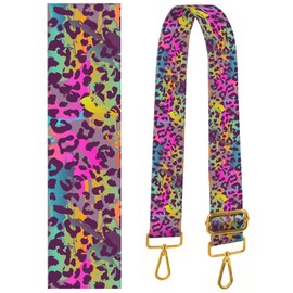 BeauBeast 51" Leopard Print Shoulder Strap, Wide 1.97" Crossbody Bag Strap, Adjustable, Luxury Gold Hardware