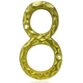 House Numbers-5.6 Inch Cast Iron Metal Home Address Number/gold/Number 8