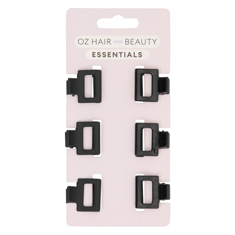 Oz Essentials Mini Claw Clip 6 Pack - Black