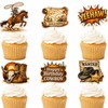 ALISSAR 36 Pcs Western Cowboy Cupcake Toppers, Birthday Party Decor