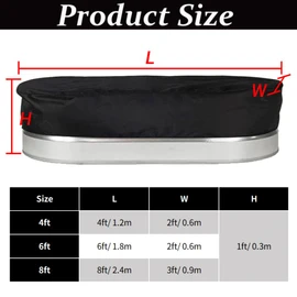 8Ft Oval Tank Pool Cover, Waterproof Dustproof Oval Stock Tank Cover, Black 420D Oxford Fabric for Outdoor Indoor Garden Bath Tubs