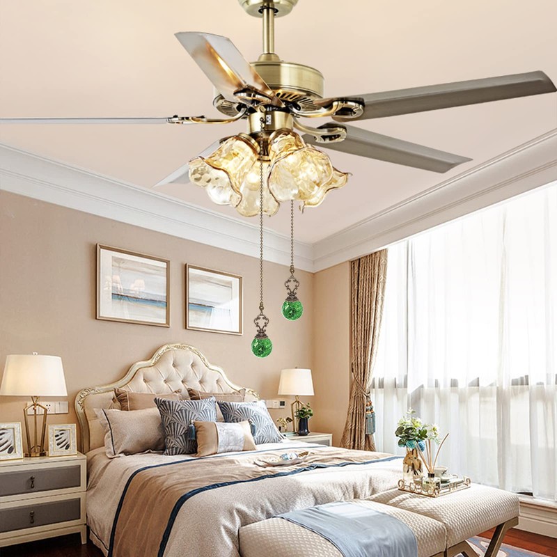 Ceiling Fan Pull Chain, Decorative Crstal Fan Pull Chain Extension,
