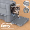 Wooaidagg Covered Stainless Steel Cat Litter Box with Odor Control,