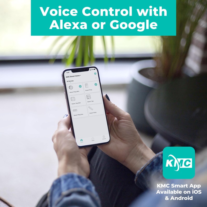 KMC Smart Tap Mini 2-Pack, 4-Outlet Wall Mounted Plug Adapter,