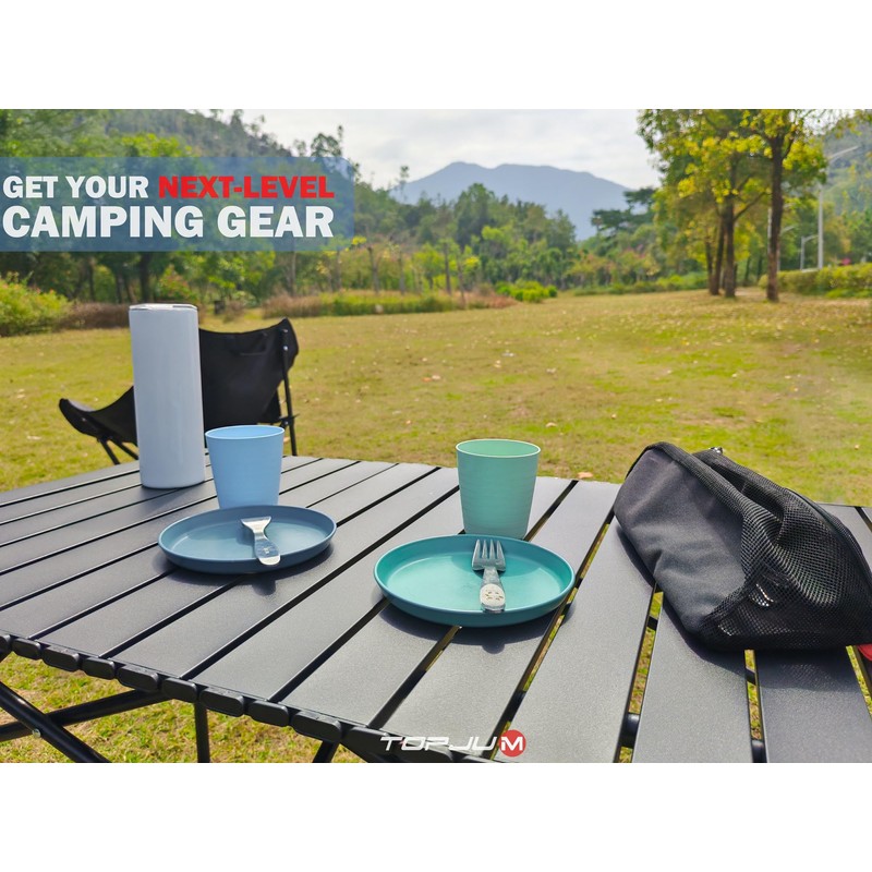 TOPJUM Camp Kitchen Organizer, Utensil Storage Caddy Bag, Multi-Pockets, Paper