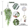 RECUTMS Artificial Hanging Plants with Lights 4Pcs 33 Inch Faux