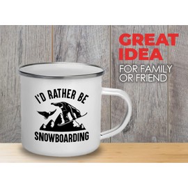 Bubble Hugs Snowboard Camper Mug 12oz - id rather - Ski Snowboard Goggles Snowboarder Skiing Snowboarding Gift Skiers Hiking Mountain Snowboareing