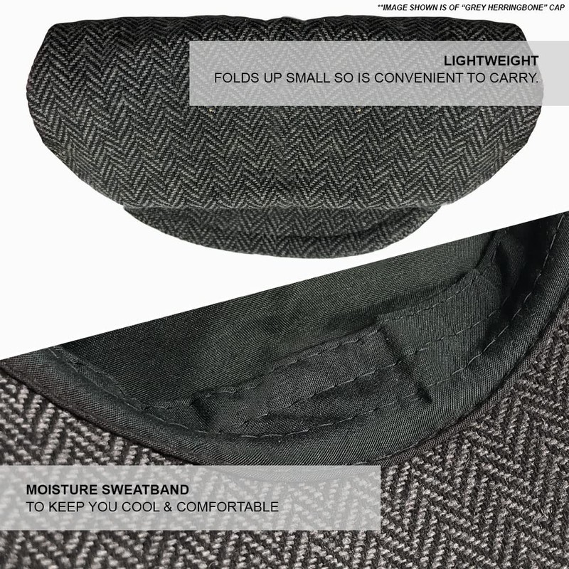 Toskatok® Flat Cap Men's Checked Wool Blend Tweed -