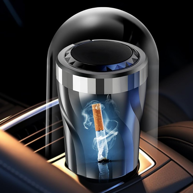 Geoyien Ashtray with lid, ashtray, 2 pieces car ashtray, automatic