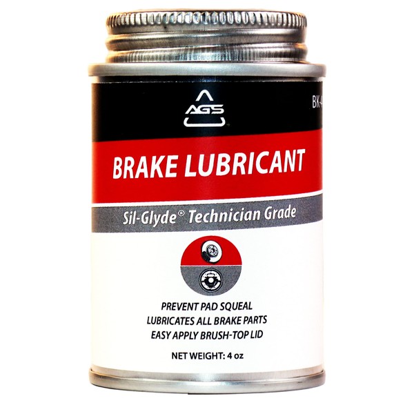 AGS Automotive Solutions Silicone-Based Brake Lubricant - Eliminate Squeals and Enhance Performance with Brush Top Can Application, Long-Lasting, 4oz - Excellent for Complete Brake Assembly Tasks
