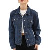 Argstar Women's Denim Jean Jackets Button Up Long Sleeve Basic