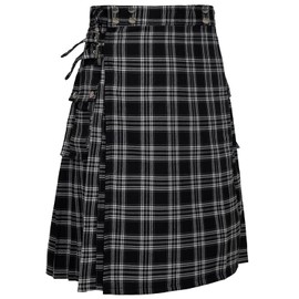 Usthirit Kilt for Men Traditional Highland Tartan Utility Kilt Scottish Mens Kilt (Z2386GY, 3XL)
