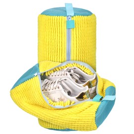 Kssvzz Shoe Washing Machine Bag, Reusable Trainer Washing Machine Bag, Laundry Shoe Bags for Washing Machine, Shoe Cleaning Bag with Zipper (Yellow)