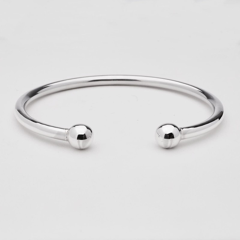 Treasure Bay Plain 925 Sterling Silver Torque Bangle For Men