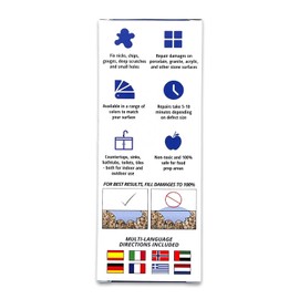 Brown Tones Upgraded, Quartz Countertop Repair Kit, Granite Repair Kit, Chip Repair for Quartz, Granite, Marble, Corian, Porcelain, Acrylic, Edge Chips and More - HIMG Surface Repair