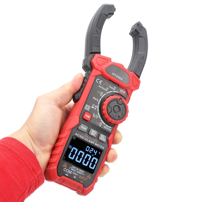 Pinza Amperimétrica Digital, Kaiweets HT208D, HT208D HT208D AC750V/DC1000V 6000 Cuenta