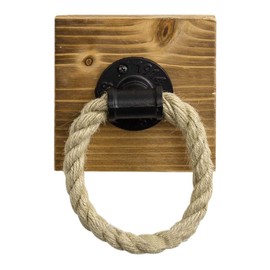 Zerodeko Industrial Towel Ring Holder Hand Nautical Towel Holder Bath Towel Ring Beach Themed Towel Rings Rope Towel Holder Rustic Towel Ring Rustic Towel Hanger Wooden Household Hanging Ring