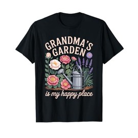 Grandma’s Garden Floral Watering Can Happy Grandmother Tee T-Shirt