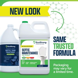 Eco Strong Septic Tank Treatment -1 Gallon Professional Grade Liquid | Live Bacteria & Enzyme Formula - Erase Septic Odor & Prevent Septic Backups
