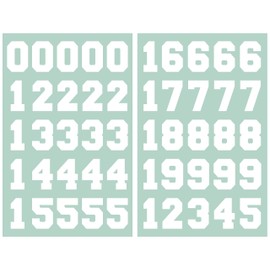 Premium Stickers Sports Number Stickers Decals 1.25'' Helmet Numbers for Hockey, Baseball, Football, Lacrosse, Rugby and More (White)