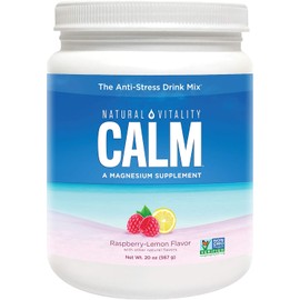 Natural Vitality Calm Suplemento en Polvo a Base de Magnesio, Sabor Limón Frambuesa, 20oz
