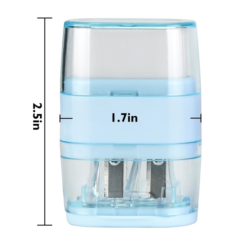 Waremew 1PCS Manual Pencil Sharpener with Eraser, 2 Sharpening Holes
