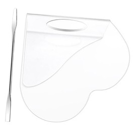 jojofuny 1 Set Heart Makeup Mixing Palette with Spatulas Acrylic Foundation Blending Plate for Eyeshadow Nail Art Handheld Portable Easy to Clean Lightweight Design