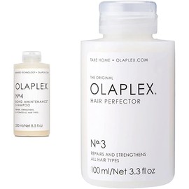Olaplex No. 3 Hair Perfector Repairing Treatment for Dry Damaged Hair, Repairs & Strengthens + No. 4 Bond Maintenance Shampoo Repairs, Strengthens, & Nourishes, Adds Shine & Leaves Hair Feeling Soft
