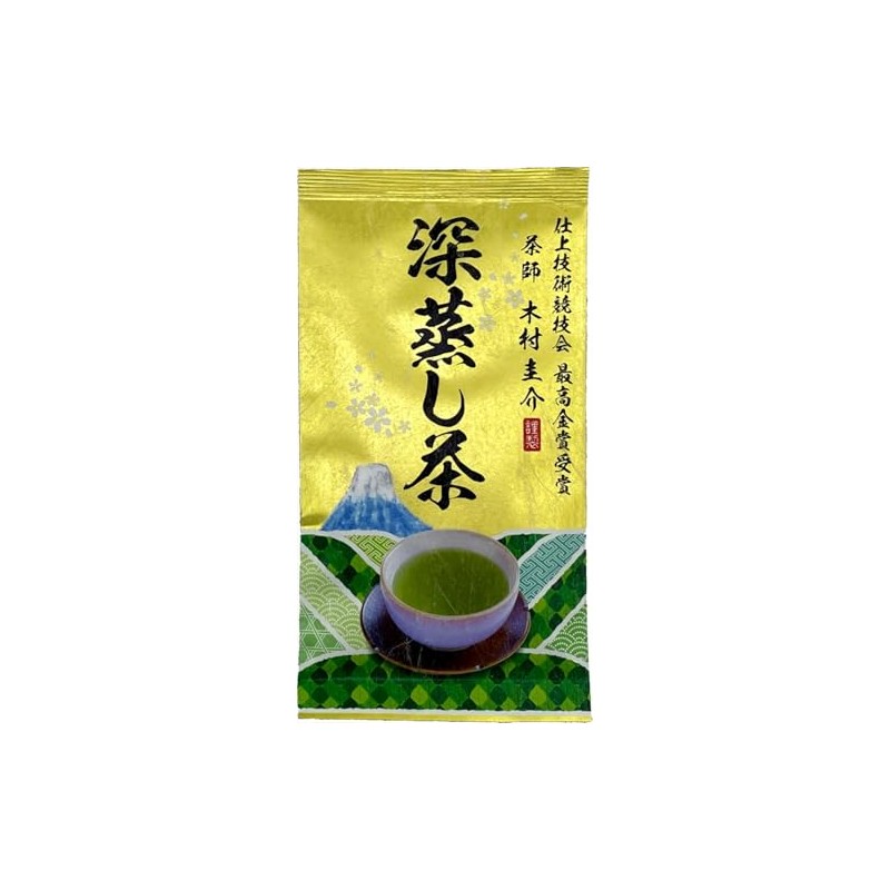 Shizuoka Makinohara Deep Mushi Tea Empty Flat Bag, 3.5 oz