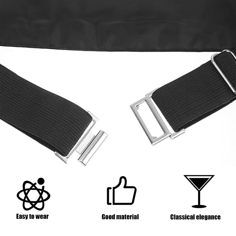 QEXUJOW Cummerbunde Mens Adjustable Satin Belly Belt Black Formal