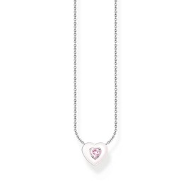 Thomas Sabo Women Necklace Heart with Pink Stone Silver 925 Sterling Silver, Cold Enamel KE2184-041-9