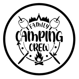 Handmade Camping (Family Crew) - 4" Vinyl Decal Car Window Bottle Cup Cooler Trailer Bar
