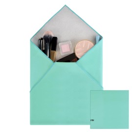 Kinhwa Flat Lay Makeup Bag Storage of Cosmetics Ideal for Traveling Make Up Bags for Women Great Gift for Daughters and Girlfriends, mint green, simplicity