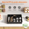 Lifewit Organizador de Cubiertos, Cubertero para Cajón, 6 Compartimentos, Negro