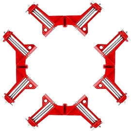 Hozzwhoo 4pcs 90 Degree Right Angle Clamp Adjustable Wood Vice Miter Clamp Woodworking Frame Clamp DIY Photo Frame Glass Fish Tank
