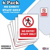 6-Pack - No Entry Staff Only Vinyl Sticker Signs -