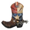 Rustic Western Star Texas Patriot Flag Cowboy Boot With Spur