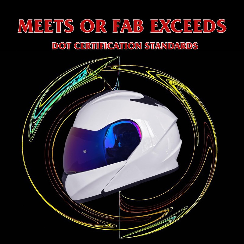 KRN Adult Motorcycle Helmet Modular Flip-up Helmet DOT Approved -