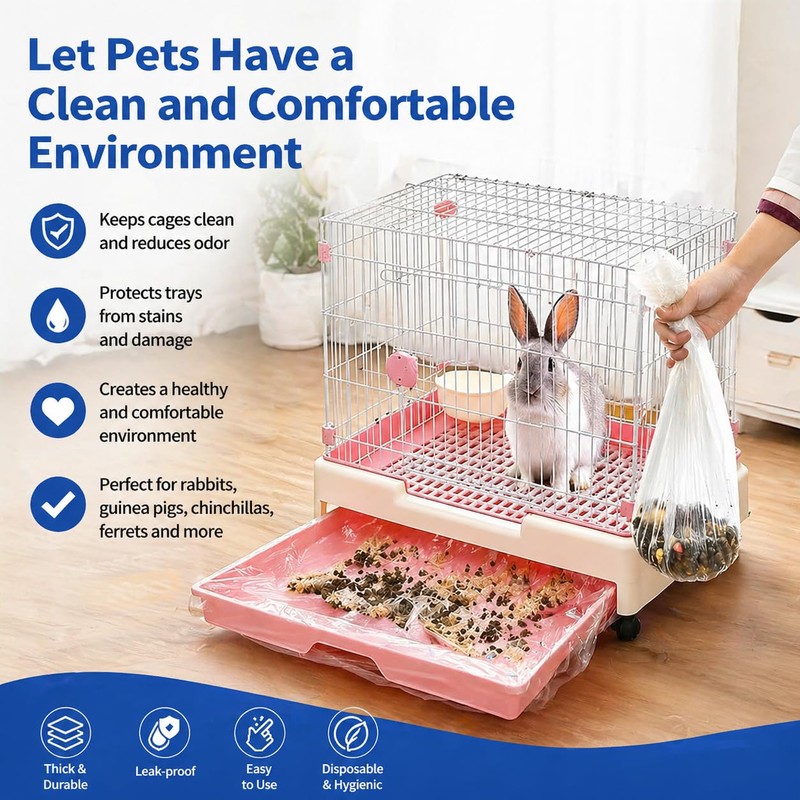 Disposable small animal cage liner, plastic liner covers 15x9, 8X12,13x11,