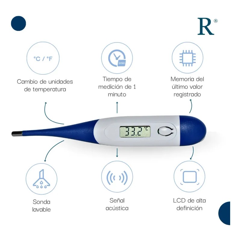 Termómetro Digital Punta Flexible 10 Piezas