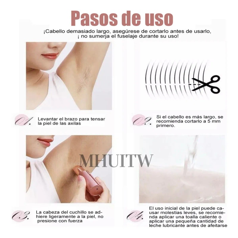 Depiladora Facial Eléctrica Para Mujer+2cuchilla De Repuesto
