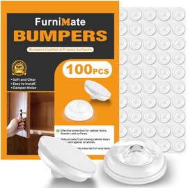 Cabinet Door Bumper- Cabinet Bumpers Clear Soft Close 100PCS, Cabinet Stoppers Rubber, Cabinet Cushion Dots Drawer Stops, Adhesive Bumpers 1/2 inch