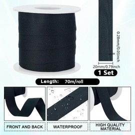 AHANDMAKER 32.8 Fuß Flaches Heißsiegelband Aus TPU Stoff 0.79 Zoll 3 Schichten Wasserdichtes Aufbügelbares Nahtversiegelungsband Zum Fixieren von Stoffen Jacken Ausrüstung Und Kleidung Blau